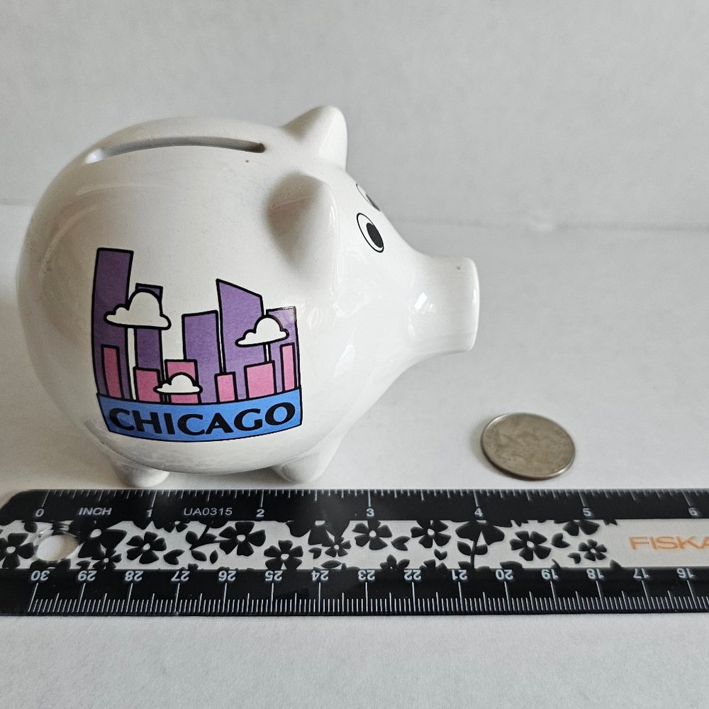 Chicago Windy City Skyline Piggy Bank Souvenir